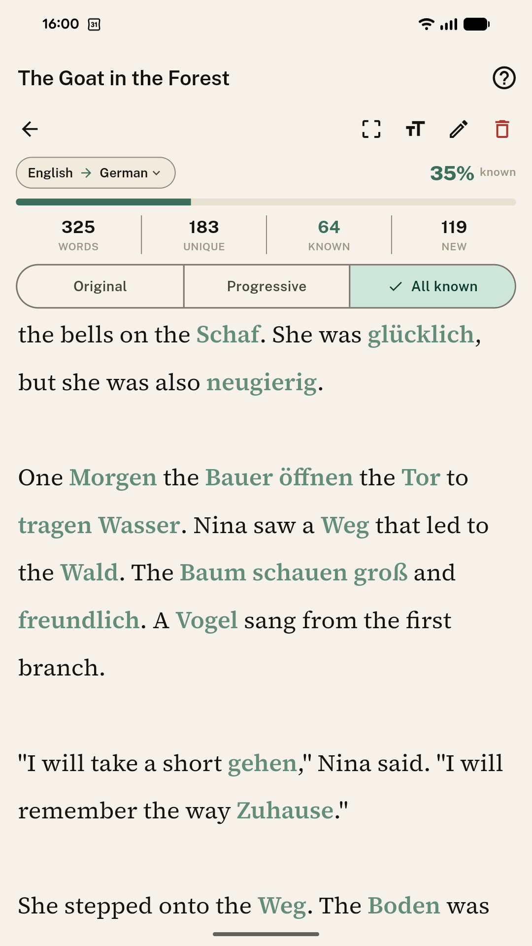 Reading in All-known mode
