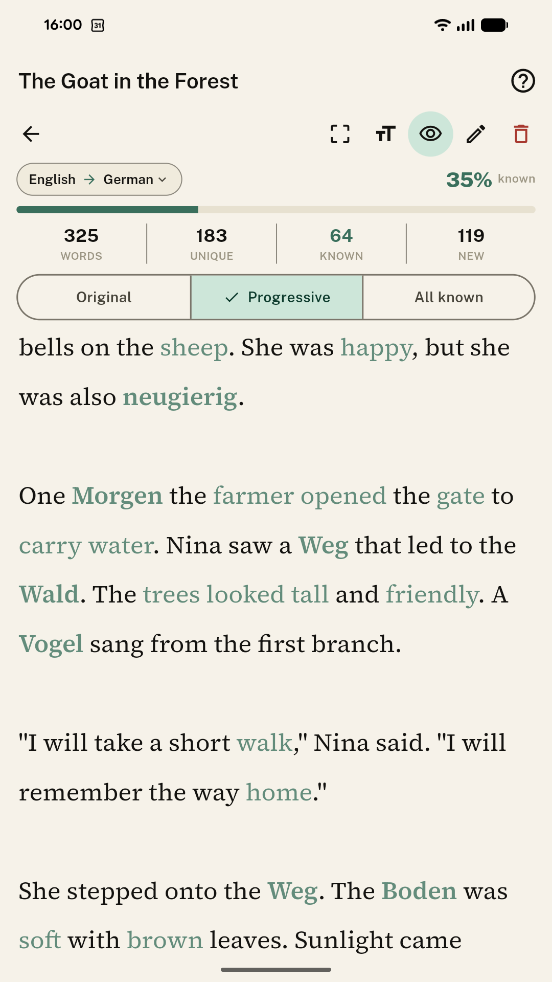 Reading in Progressive mode
